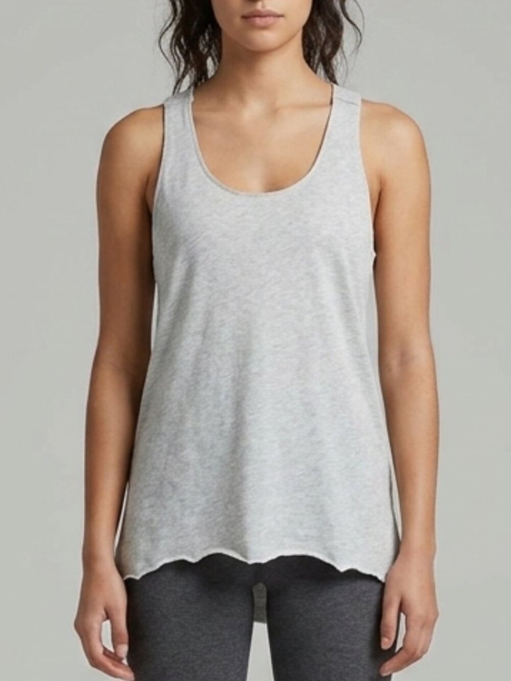 Calvin Klein Performance Open Back French Terry 100% Cotton Grey Tank Top